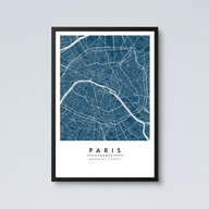 Paris City Map - Framed Poster
