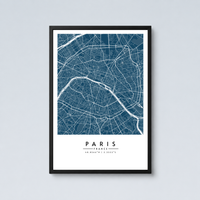 Paris City Map - Framed Poster