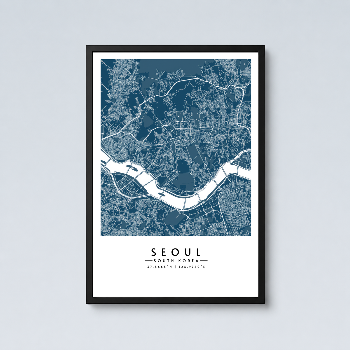 Seoul City Map - Framed Poster