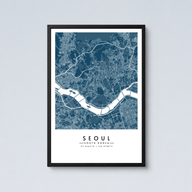 Seoul City Map - Framed Poster