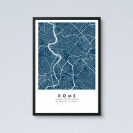 Rome City Map - Framed Poster