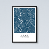 Rome City Map - Framed Poster