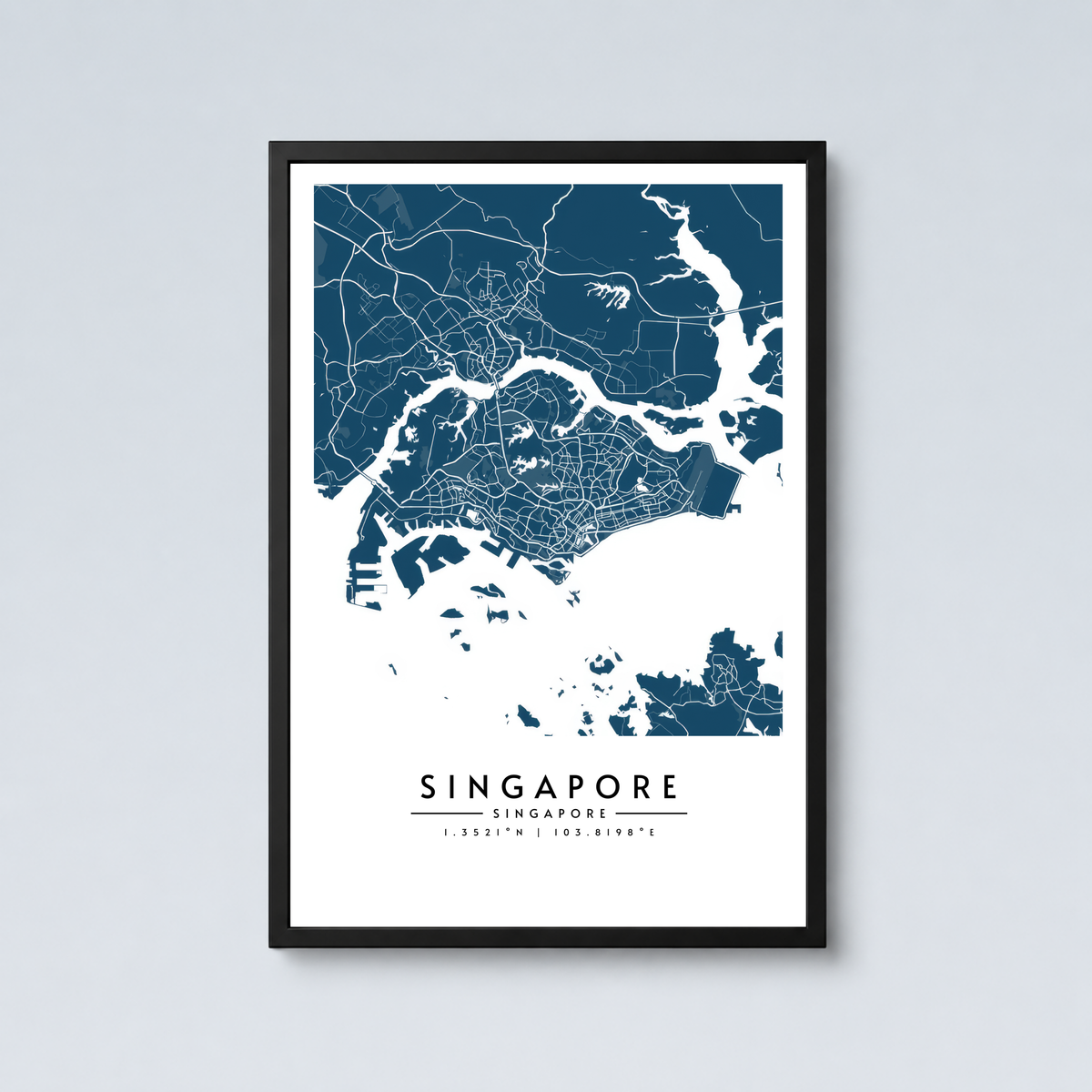 Singapore City Map - Framed Poster