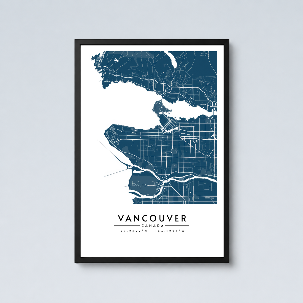 Vancouver City Map - Framed Poster