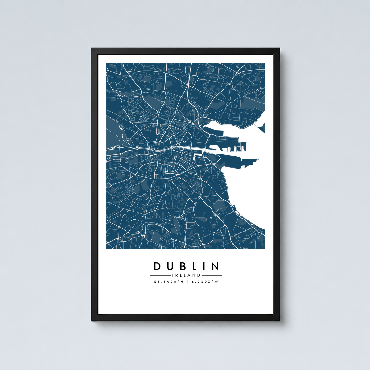 Dublin City Map - Framed Poster