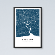 Bangkok City Map - Framed Poster