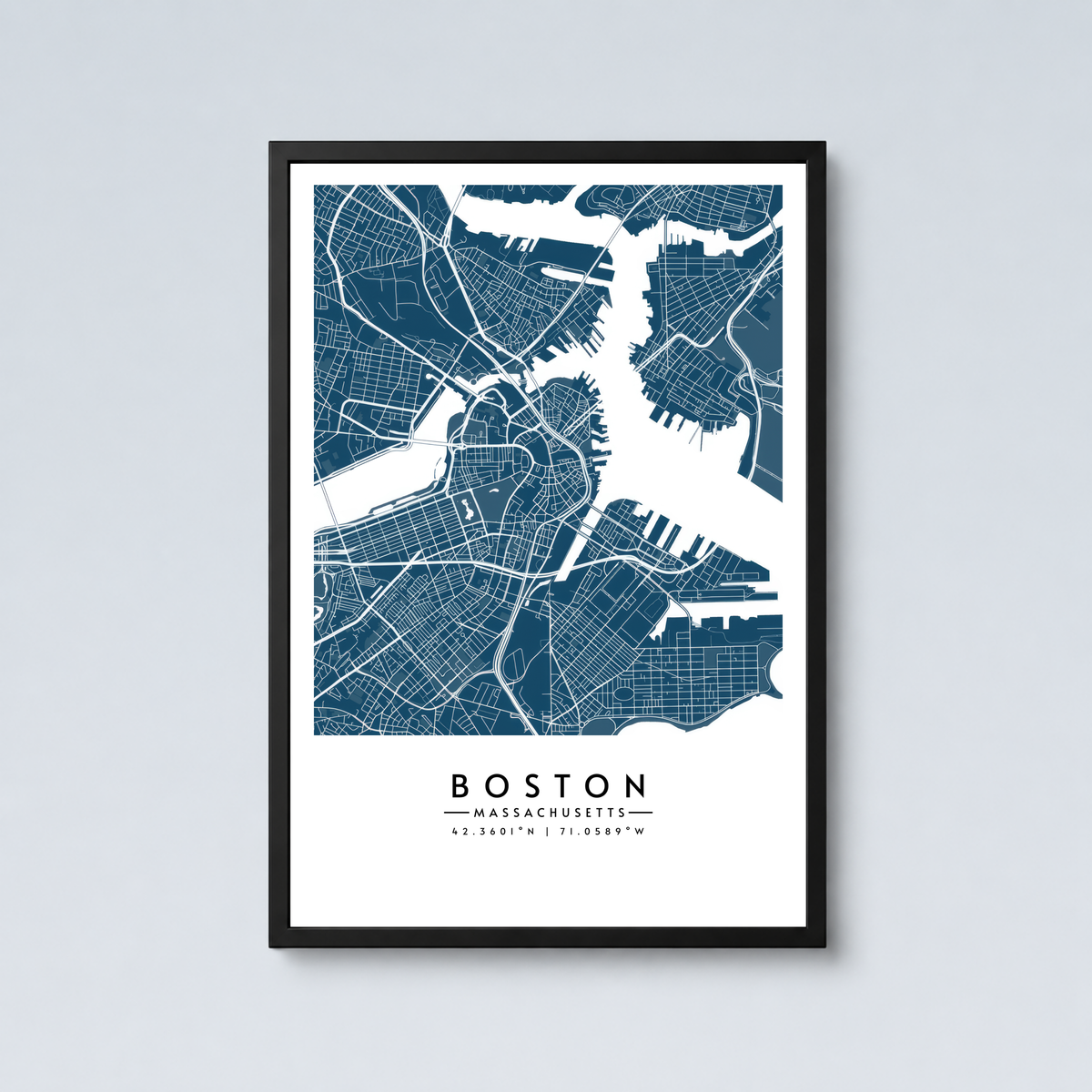 Boston City Map - Framed Poster