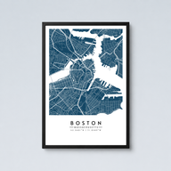 Boston City Map - Framed Poster