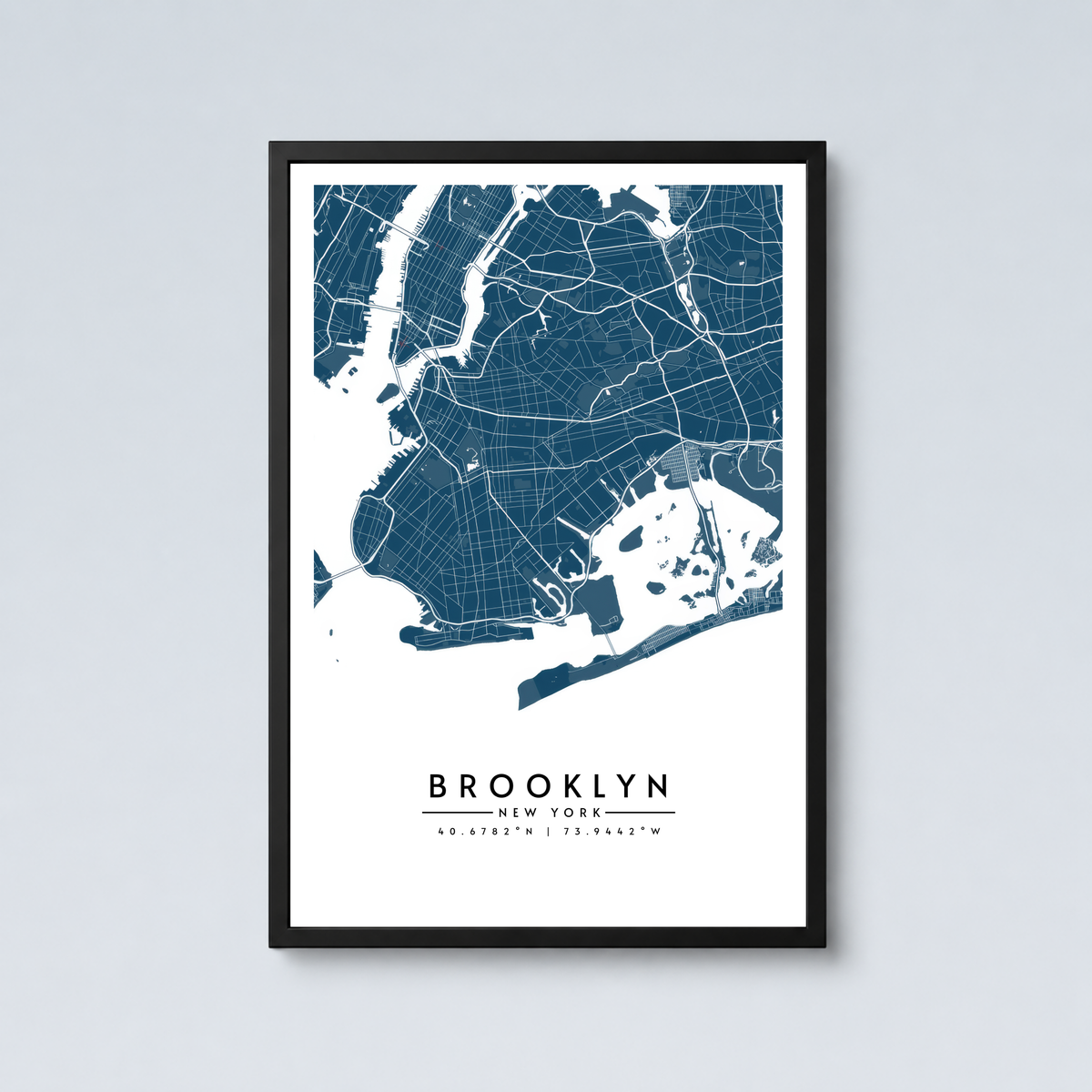 Brooklyn City Map - Framed Poster