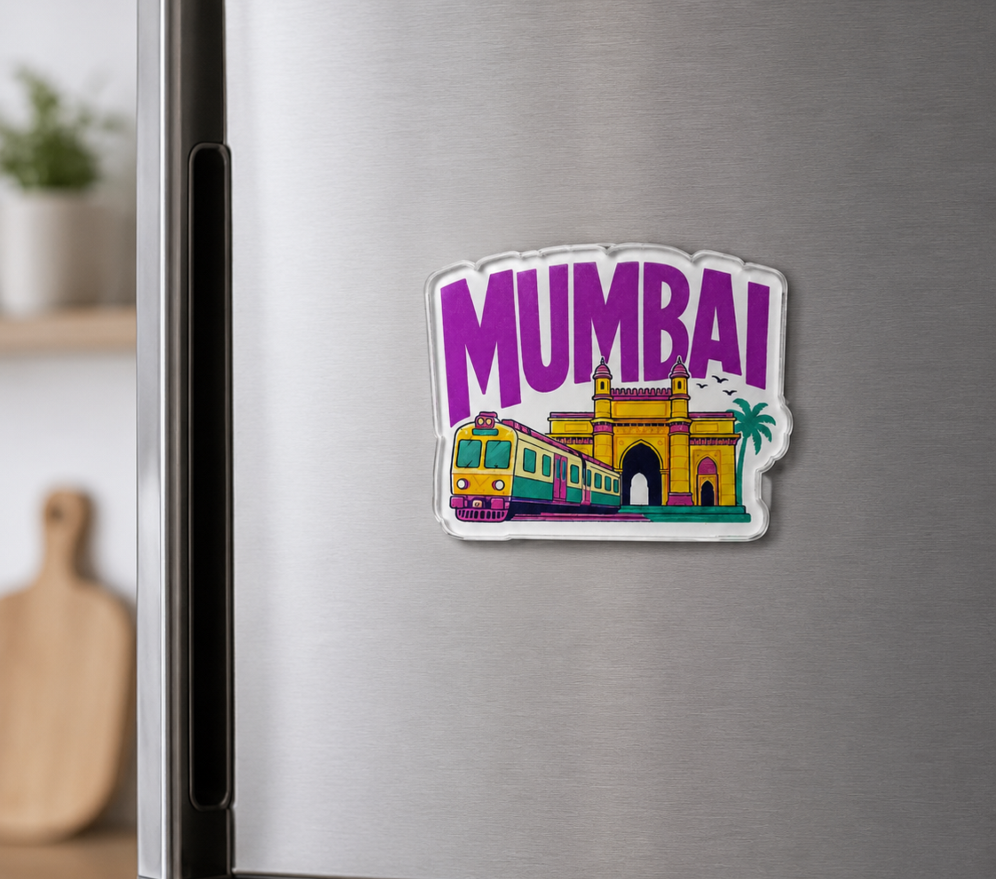 Mumbai - Cutout Acrylic Fridge Magnet