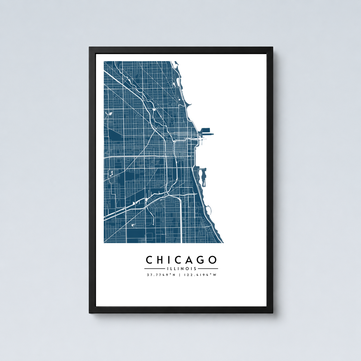 Chicago City Map - Framed Poster