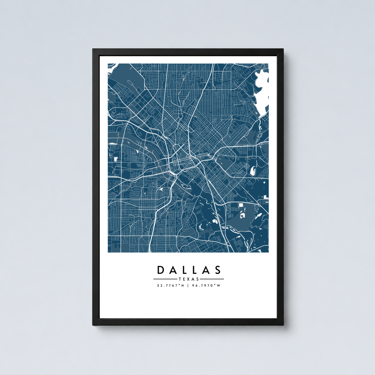 Dallas City Map - Framed Poster