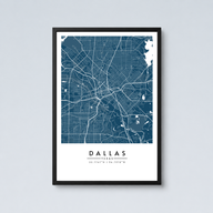 Dallas City Map - Framed Poster