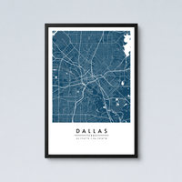 Dallas City Map - Framed Poster