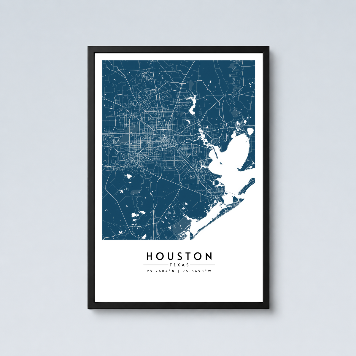 Houston City Map - Framed Poster