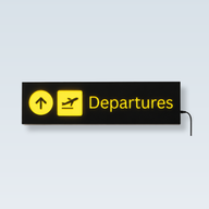 Departures Glow Sign Board