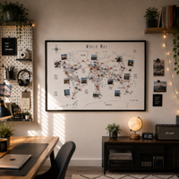 Travel Tracker Push Pin Board