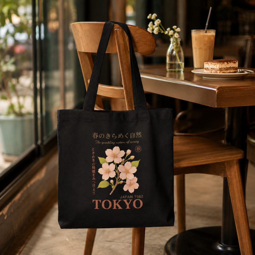Tokyo Blossom | Zipper Tote Bag