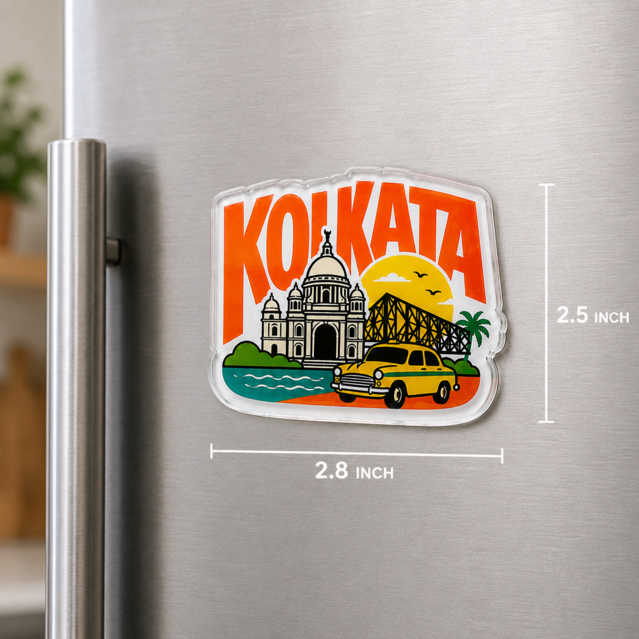 Kolkata - Cutout Acrylic Fridge Magnet