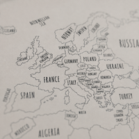Travel Tracker Push Pin Board