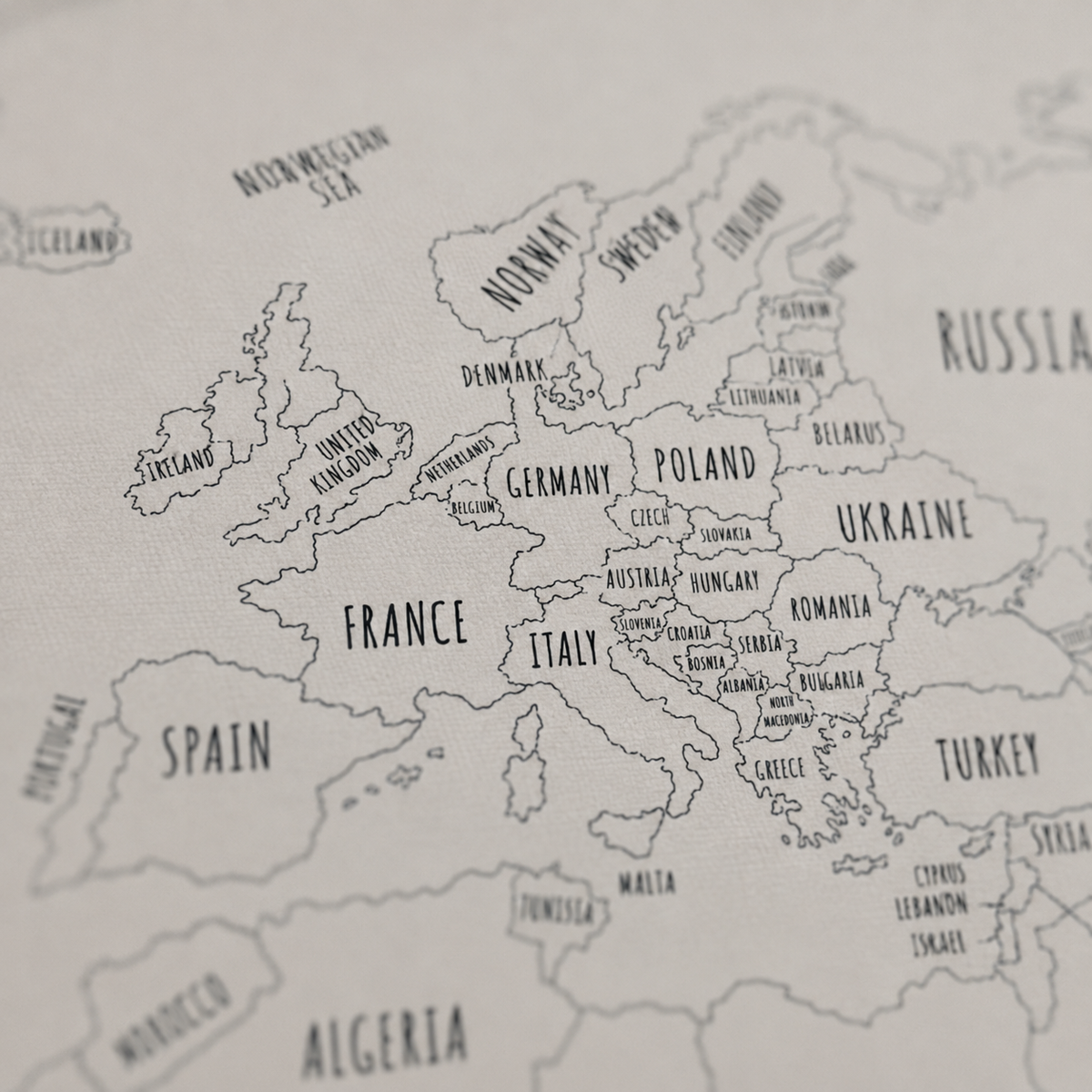 Travel Tracker Push Pin Board