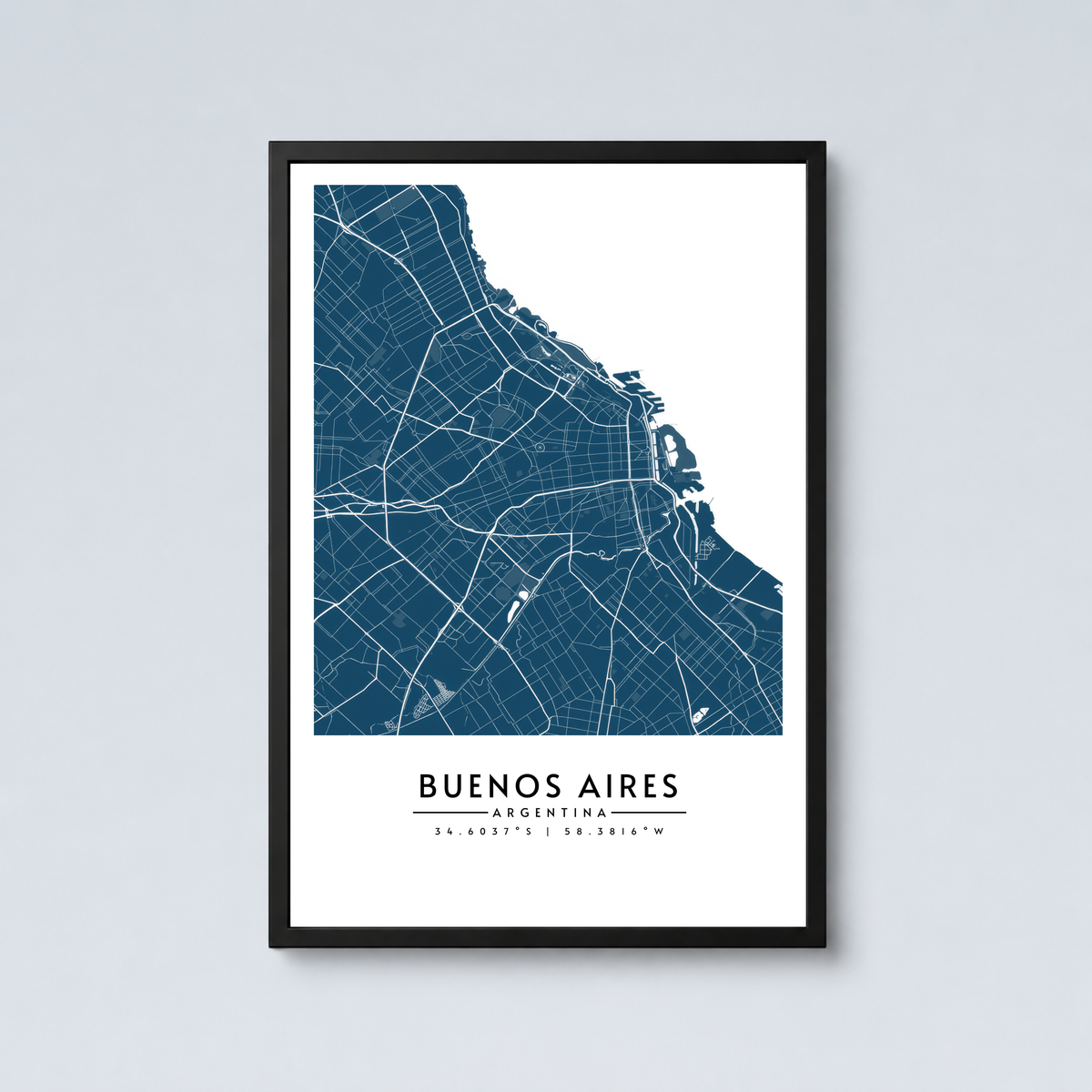 Buenos Aires City Map - Framed Poster