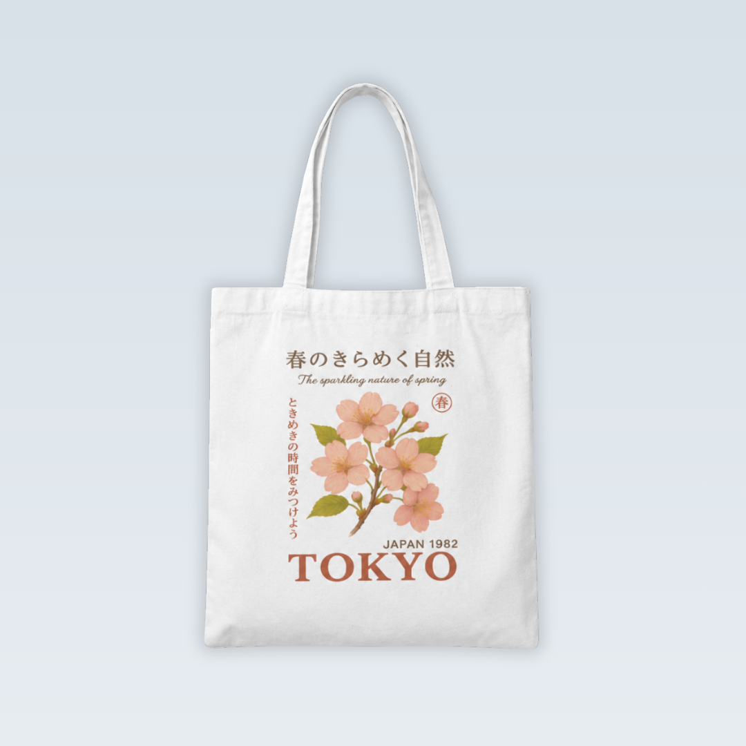 Tokyo Blossom | Zipper Tote Bag