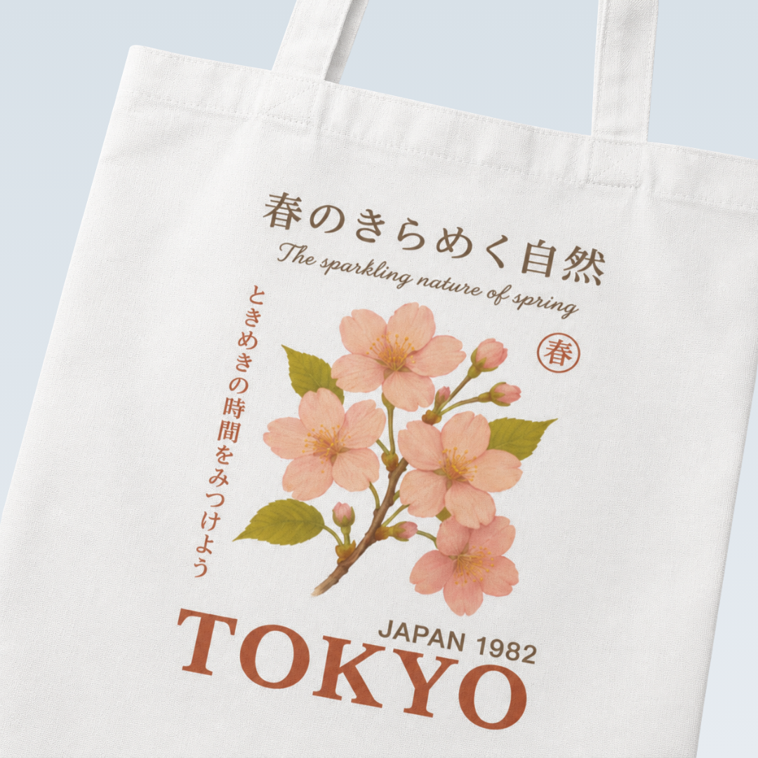 Tokyo Blossom | Zipper Tote Bag
