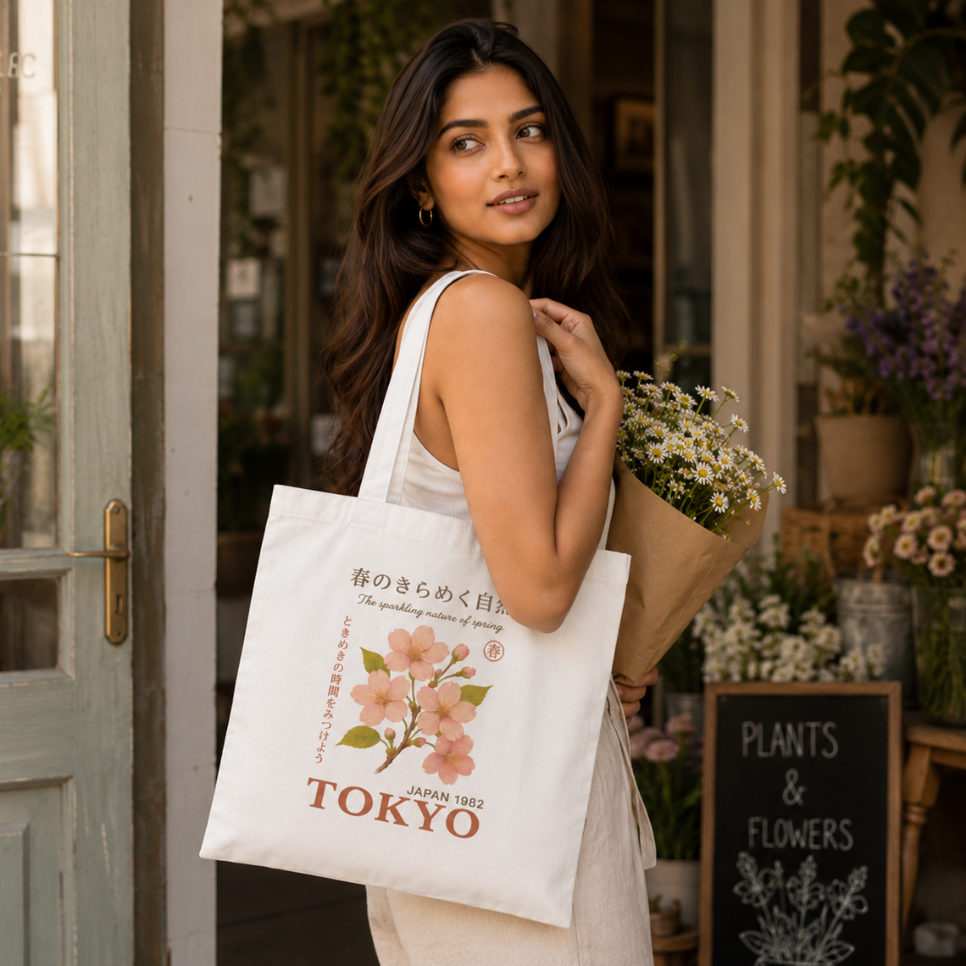 Tokyo Blossom | Zipper Tote Bag