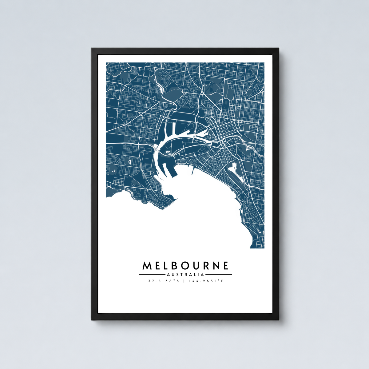 Melbourne City Map - Framed Poster
