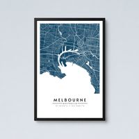 Melbourne City Map - Framed Poster