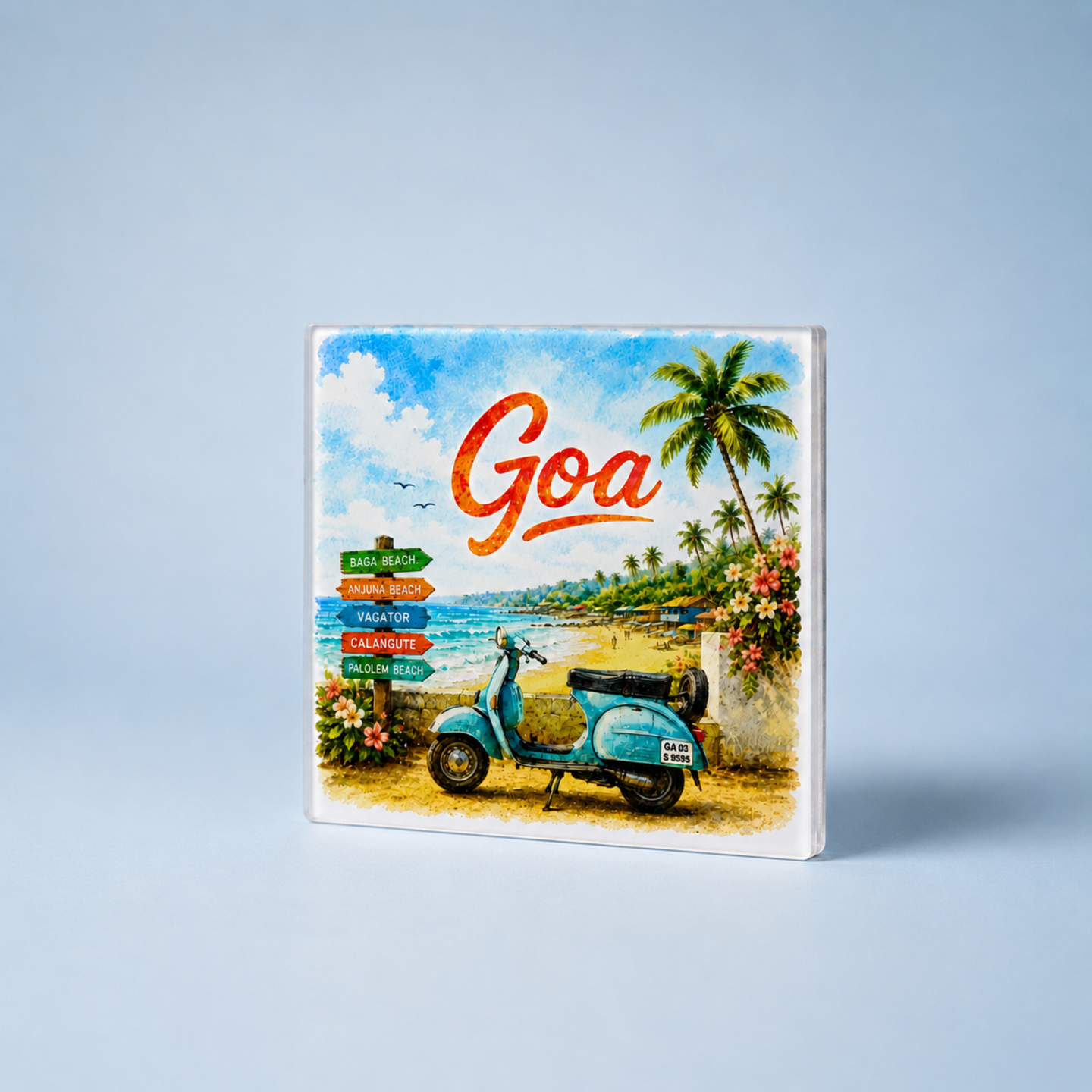 Goa - Square Acrylic Fridge Magnet