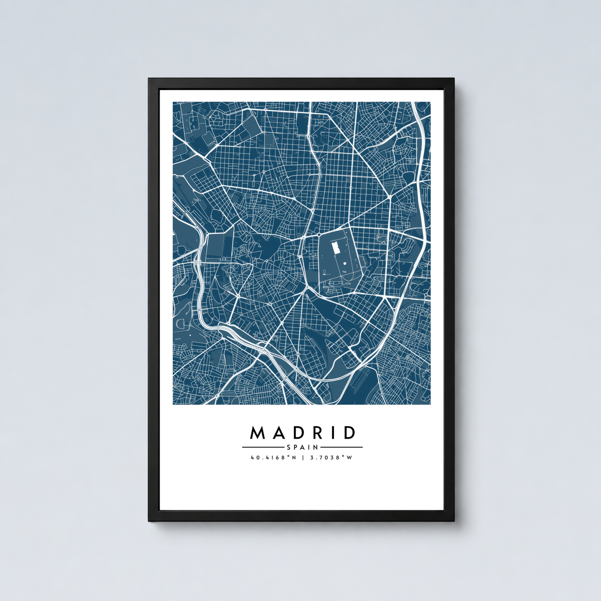Madrid City Map - Framed Poster