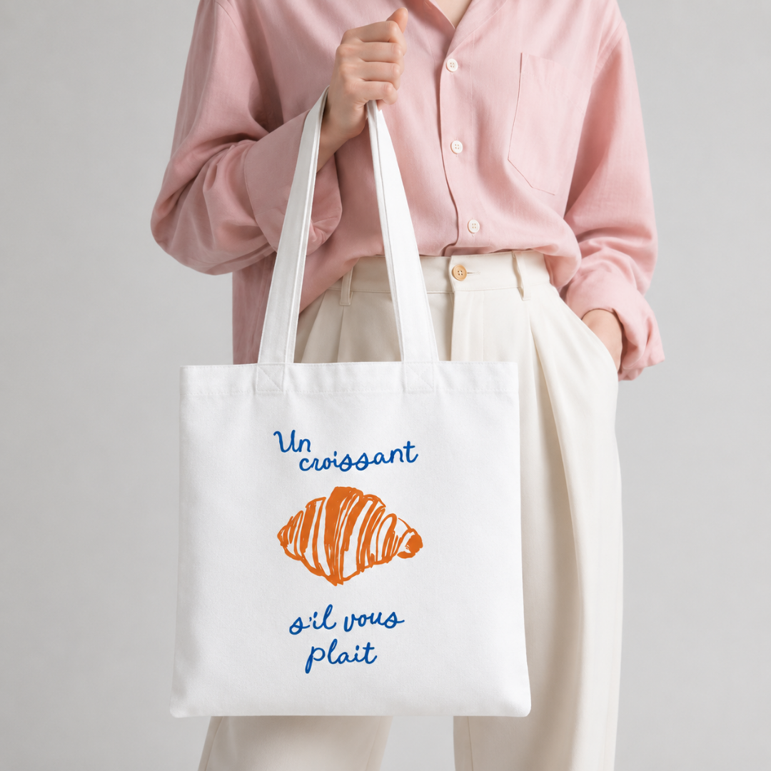 Un Croissant | Zipper Tote Bag