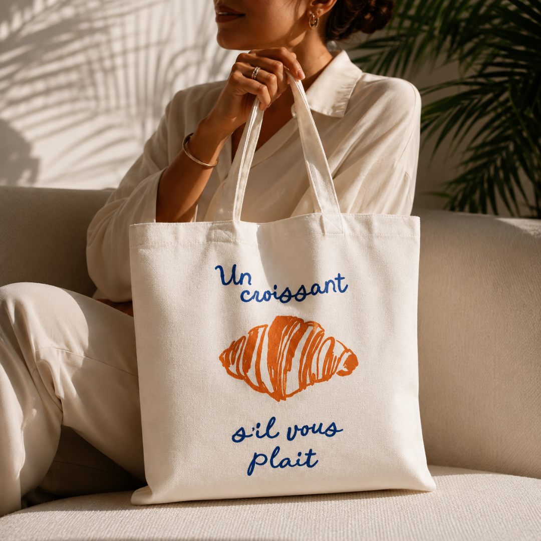 Un Croissant | Zipper Tote Bag