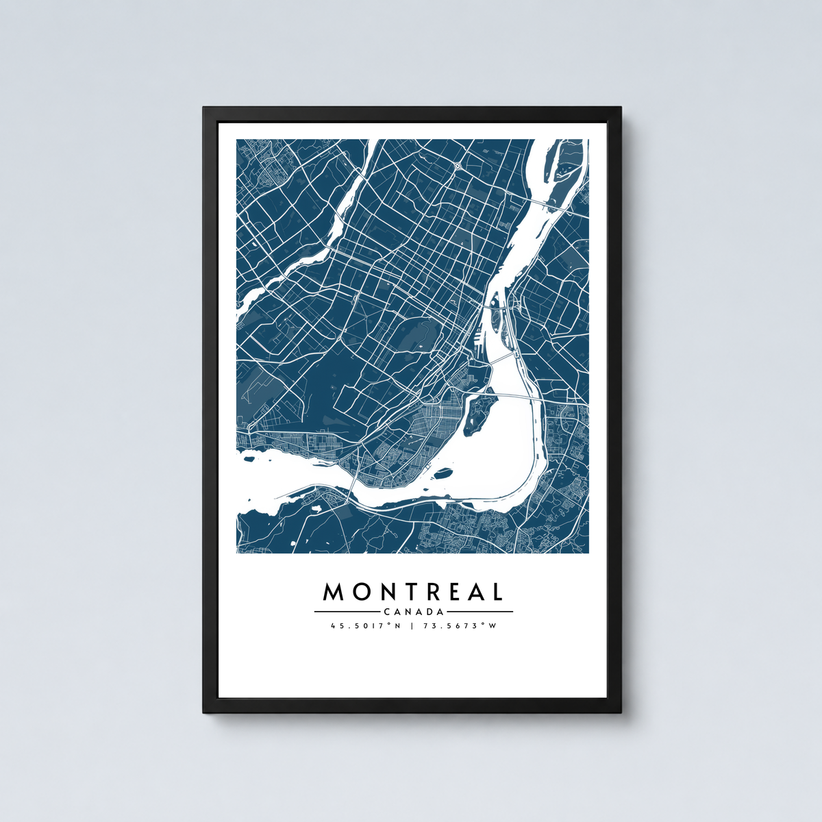 Montreal City Map - Framed Poster