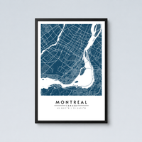 Montreal City Map - Framed Poster