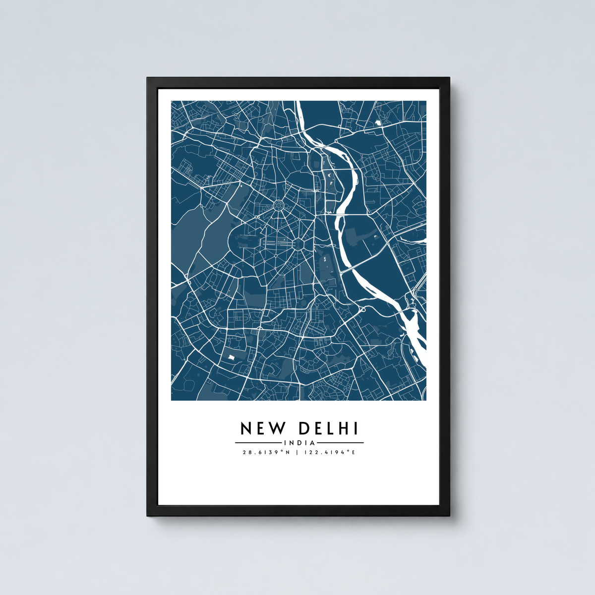 New Delhi City Map - Framed Poster