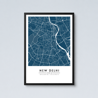 New Delhi City Map - Framed Poster