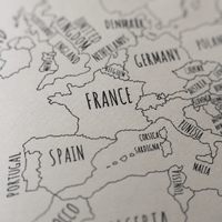 Travel Tracker Push Pin Board
